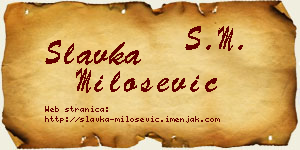 Slavka Milošević vizit kartica